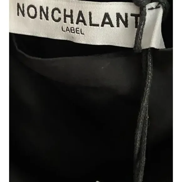 Revolve Nonchalant Label Dinah One Shoulder Dress Satin Gown Black Size M